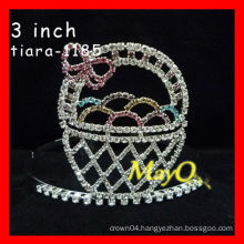 Colored Halloween pageant crown for sale,cute basket custom made tiara, doll crown